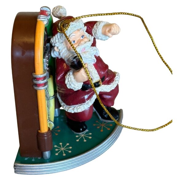Santa Claus w/Juke Box Plastic Christmas Tree Ornament Multicolored - Picture 4 of 11